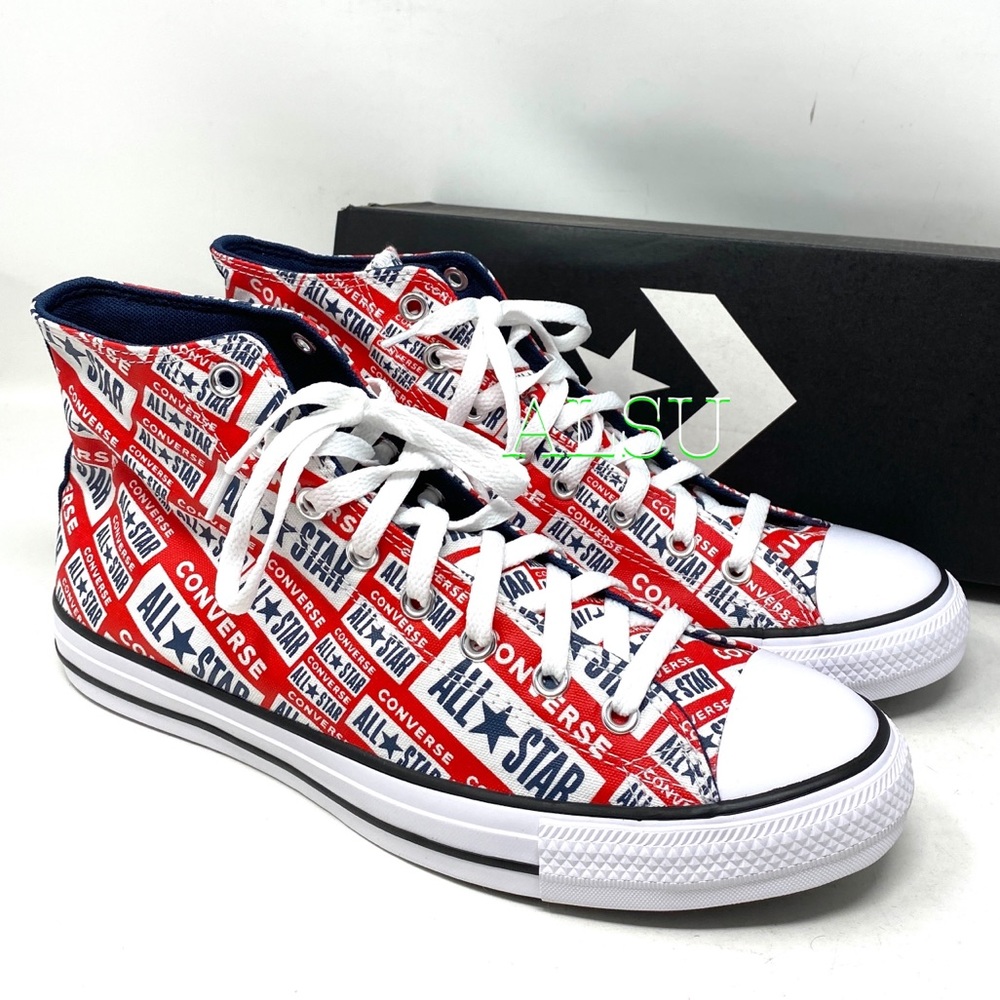Converse Chuck Taylor All Stars Logo Red High Canvas Sneaker Womens Size 166984F - Picture 6 of 8